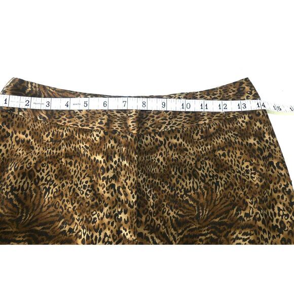Norton McNaughton Leopard Pants Size 4P Petite Animal Print Stretch - Picture 4 of 8